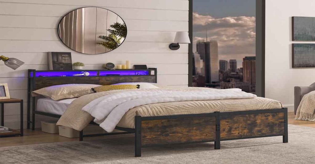 DHHU LED Bed Frame Queen Size