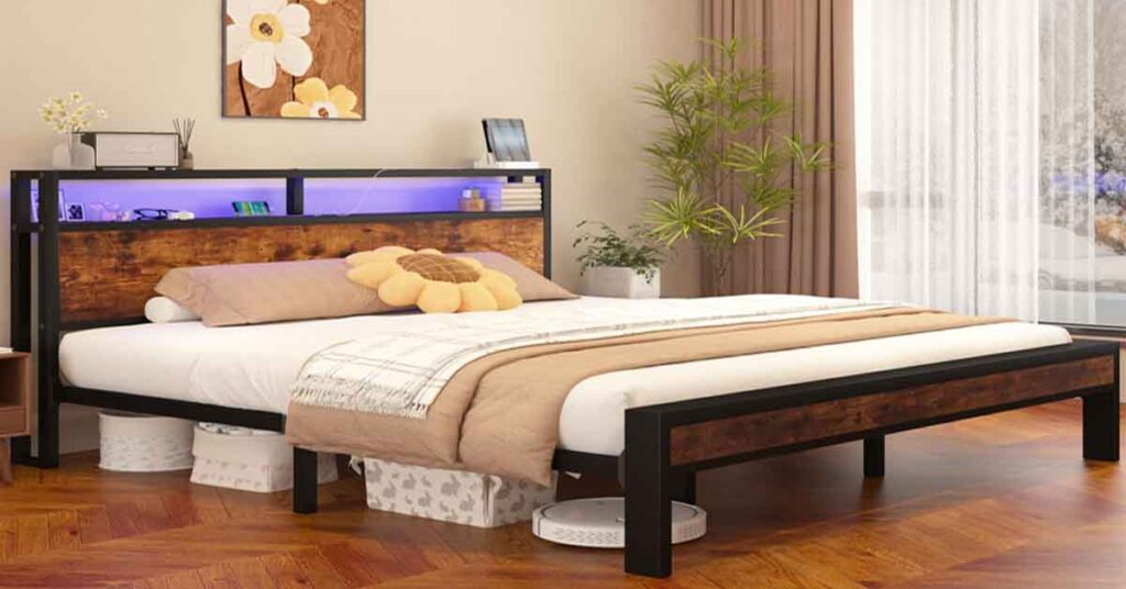 led bed frame with lights